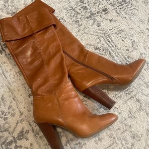 Brown Leather Knee High Boots